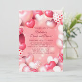 Valentijnsdag Roze Heart Ballon Kaart (Staand voorkant)