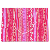 Valentijnsdag Roze Heart Gift Bag Groot Cadeauzakje (Voorkant)