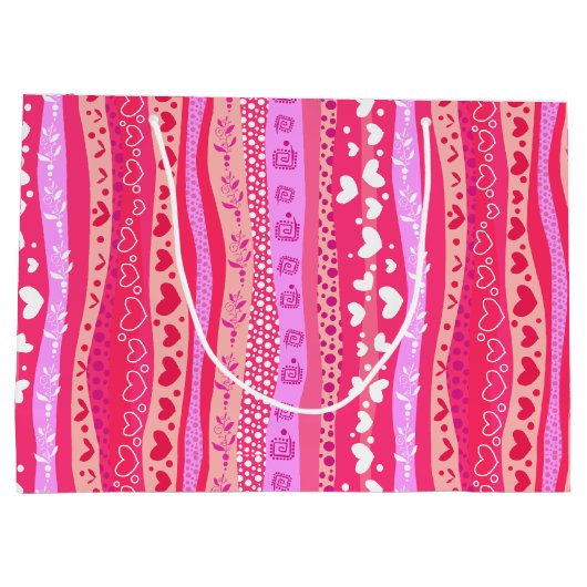 Valentijnsdag Roze Heart Gift Bag Groot Cadeauzakje (Achterkant)