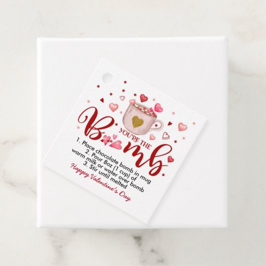 Valentijnsdag Roze Hot Chocolate Bomb Labels (In situ)