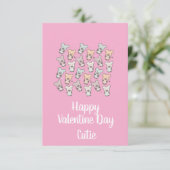 Valentijnsdag Roze Knuffelberen Dessert  Kaart (Staand voorkant)
