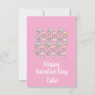 Valentijnsdag Roze Knuffelberen Dessert  Kaart