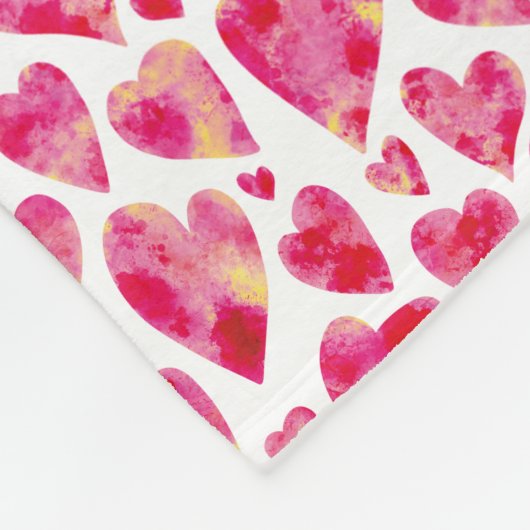 Valentijnsdag roze liefde hart fleece deken (Hoek)