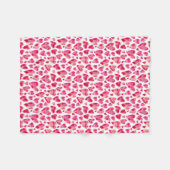 Valentijnsdag Roze Liefdeshart Fleece Deken (Voorkant (Horizontaal))
