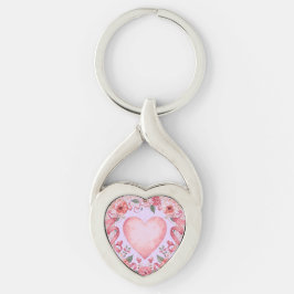 Valentijnsdag, Roze Liefdeshart, Zachte Paarse Ach Sleutelhanger
