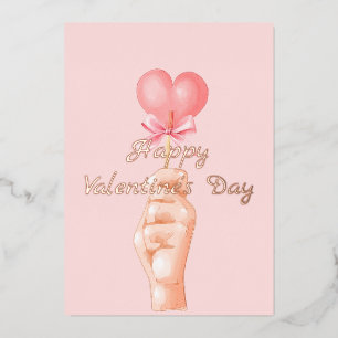 Valentijnsdag   Roze Lollipop Heart Holiday Kaart