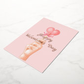 Valentijnsdag | Roze Lollipop Heart Holiday Kaart (Gedraaid)