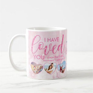Valentijnsdag Roze Loved Heart Photo Collage Koffiemok