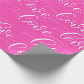 Valentijnsdag Roze n White Love Typografie Cadeaupapier (Hoek)