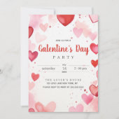 Valentijnsdag roze rode harten kaart (Voorkant)