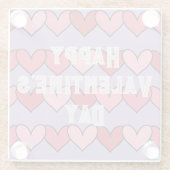 Valentijnsdag Roze Rode Harten Lavendel Onderzette Glazen Onderzetter (Achterkant)