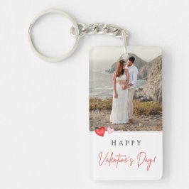 Valentijnsdag Roze & Rode Hartjes Foto Sleutelhanger