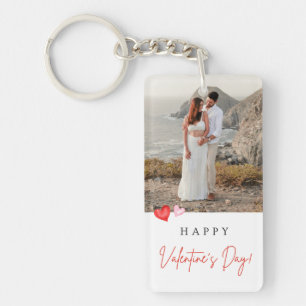 Valentijnsdag Roze & Rode Hartjes Foto Sleutelhanger