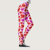 Valentijnsdag roze rode lips patroon leggings (Rechts)