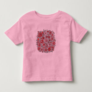 Valentijnsdag Roze Rode Rozen Hartjes Doodles Kinder Shirts