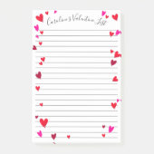 Valentijnsdag roze rood hart gepersonaliseerd post-it® notes (Voorkant)