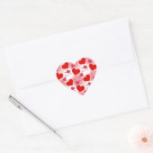 Valentijnsdag Roze & Rood Hart Patroon Sticker (Envelop)
