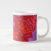 Valentijnsdag Roze Rood Ik hou van je typografie Grote Koffiekop (Rechts)