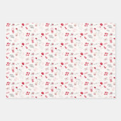 Valentijnsdag roze rood inpakpapier vel (Voorkant)