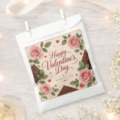 Valentijnsdag Roze Rozen Chocoladerepen Bedankzakje (Geknipt)