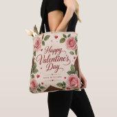 Valentijnsdag Roze Rozen Chocoladerepen Tote Bag (Dichtbij)