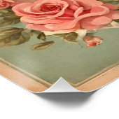  Valentijnsdag Roze Rozen Perfect Poster (Hoek)