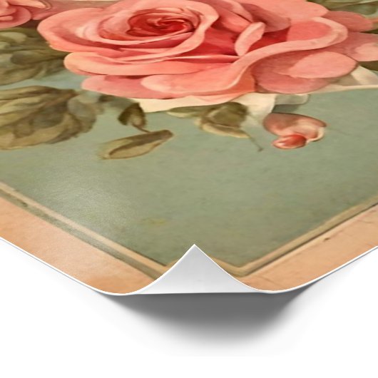  Valentijnsdag Roze Rozen Perfect Poster (Hoek)