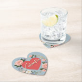 Valentijnsdag Roze Rozen Romantische Liefde Hart Kartonnen Onderzetters (Insitu)