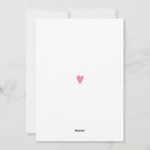 Valentijnsdag Roze Schattigee Auto Feestdagenkaart (Achterkant)