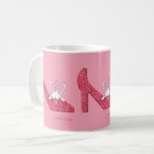 Valentijnsdag Roze Schoenen Liefde Hello Mokken (Voorkant links)