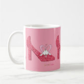 Valentijnsdag Roze Schoenen Liefde Hello Mokken (Links)