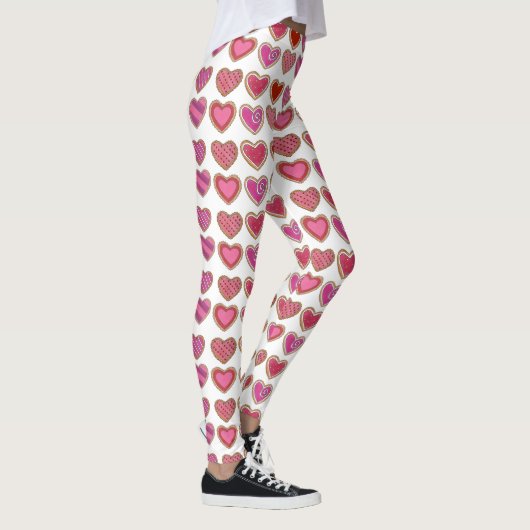 Valentijnsdag roze suikerriet Leggings (Rechts)