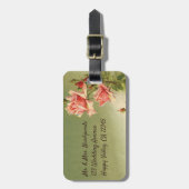  Valentijnsdag Roze Victoriaans Roos van de tuin Bagagelabel (Voorkant verticaal)