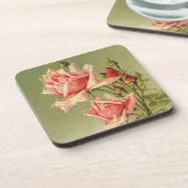 Valentijnsdag Roze Victoriaans Roos van de tuin Bier Onderzetter (Linkerzijde)