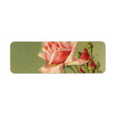  Valentijnsdag Roze Victoriaans Roos van de tuin Etiket (Voorkant)