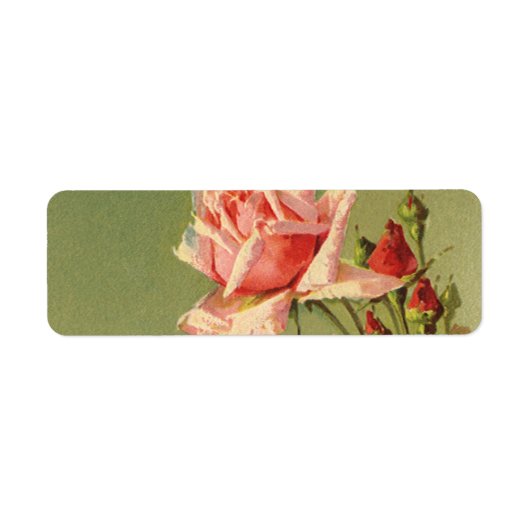  Valentijnsdag Roze Victoriaans Roos van de tuin Etiket (Voorkant)
