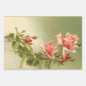  Valentijnsdag Roze Victoriaans Roos van de tuin Inpakpapier Vel (Voorkant 2)