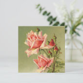  Valentijnsdag Roze Victoriaans Roos van de tuin Kaart (Staand voorkant)