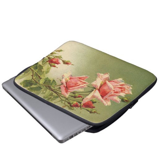  Valentijnsdag Roze Victoriaans Roos van de tuin Laptop Sleeve (Voorkant onderkant)