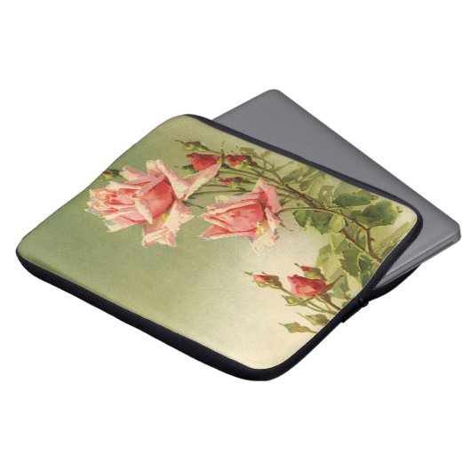  Valentijnsdag Roze Victoriaans Roos van de tuin Laptop Sleeve (Voorkant top)