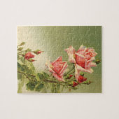 Valentijnsdag Roze Victoriaans Roos van de tuin Legpuzzel (Horizontaal)