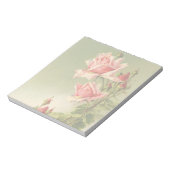 Valentijnsdag Roze Victoriaans Roos van de tuin Notitieblok (Linkerzijde)