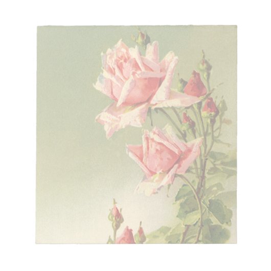 Valentijnsdag Roze Victoriaans Roos van de tuin Notitieblok (Voorkant)
