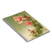 Valentijnsdag Roze Victoriaans Roos van de tuin Notitieboek (Rechterzijde)
