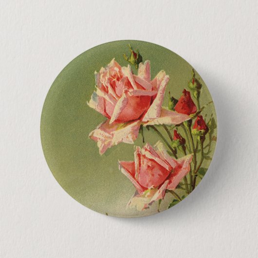 Valentijnsdag Roze Victoriaans Roos van de tuin Ronde Button 5,7 Cm (Voorkant)