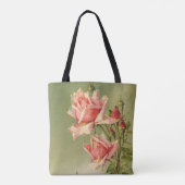 Valentijnsdag Roze Victoriaans Roos van de tuin Tote Bag (Achterkant)