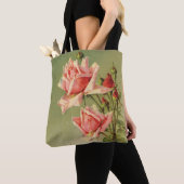 Valentijnsdag Roze Victoriaans Roos van de tuin Tote Bag (Dichtbij)
