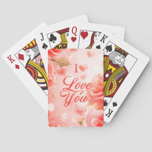 Valentijnsdag Roze + Witte Klassieke Speelkaarten (Achterkant)