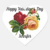 Valentijnsdag  Rozen Aangepaste naam STICKER (Voorkant)