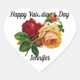 Valentijnsdag  Rozen Aangepaste naam STICKER